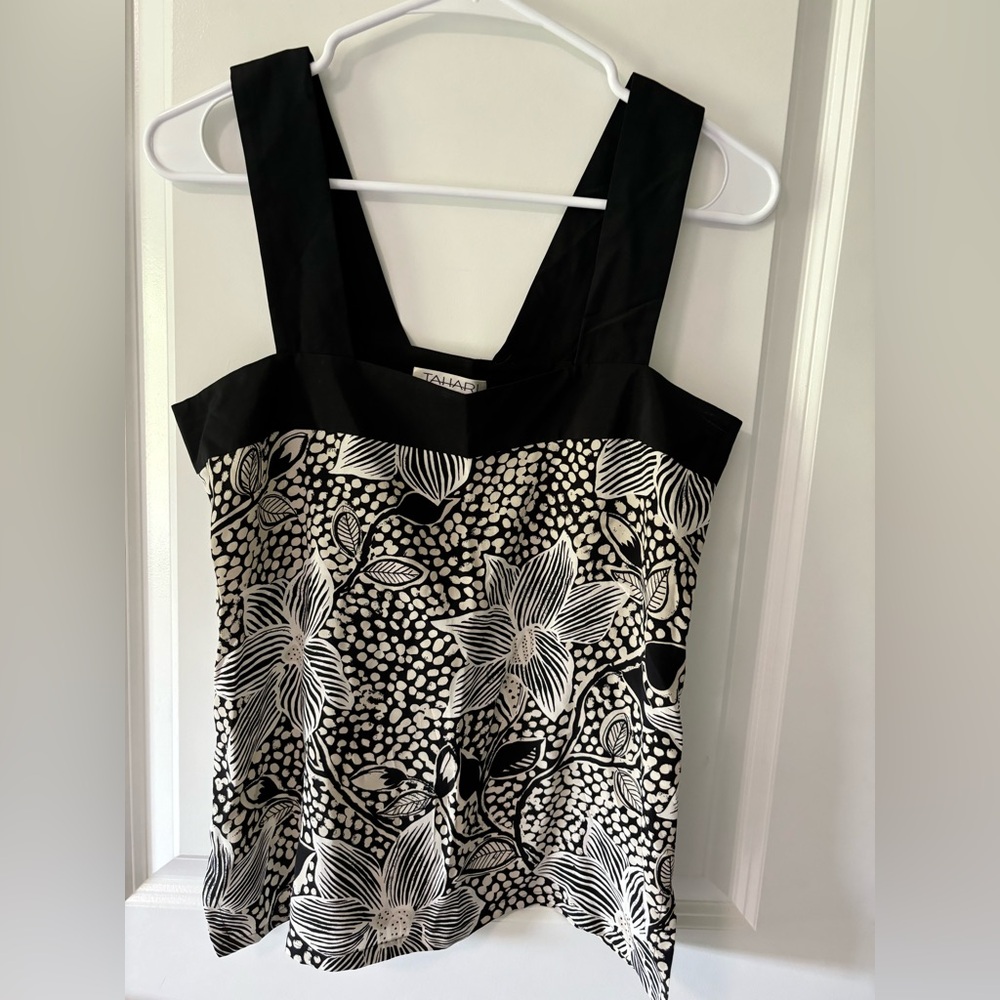 Tahari black and white tank top. Size 2